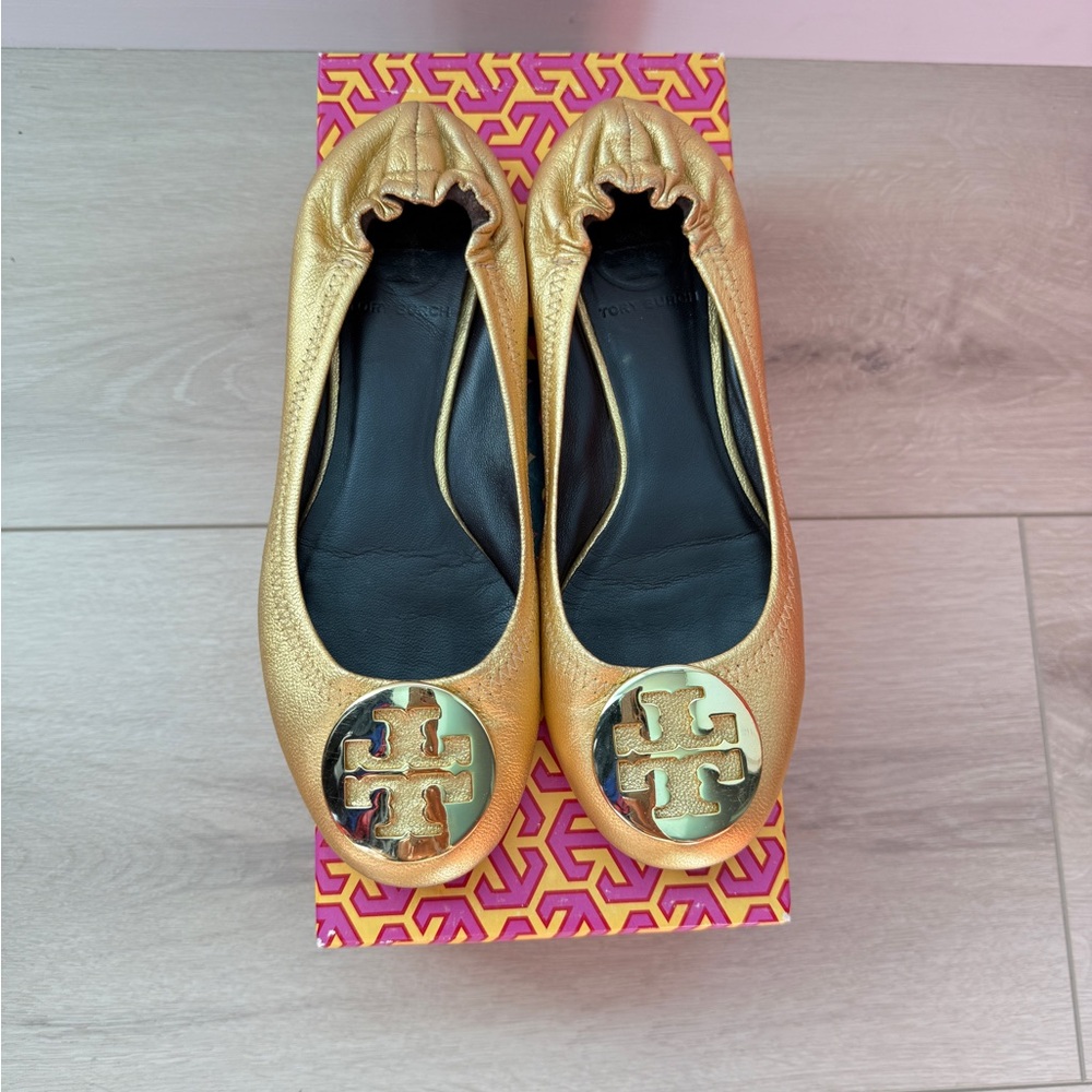 Tory Burch Gold Reva Women's Flats